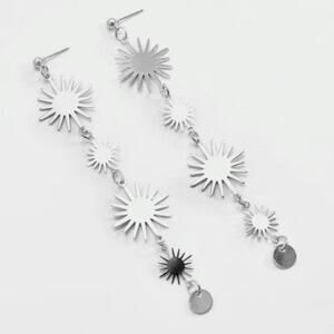Silver Star Dangle Earrings